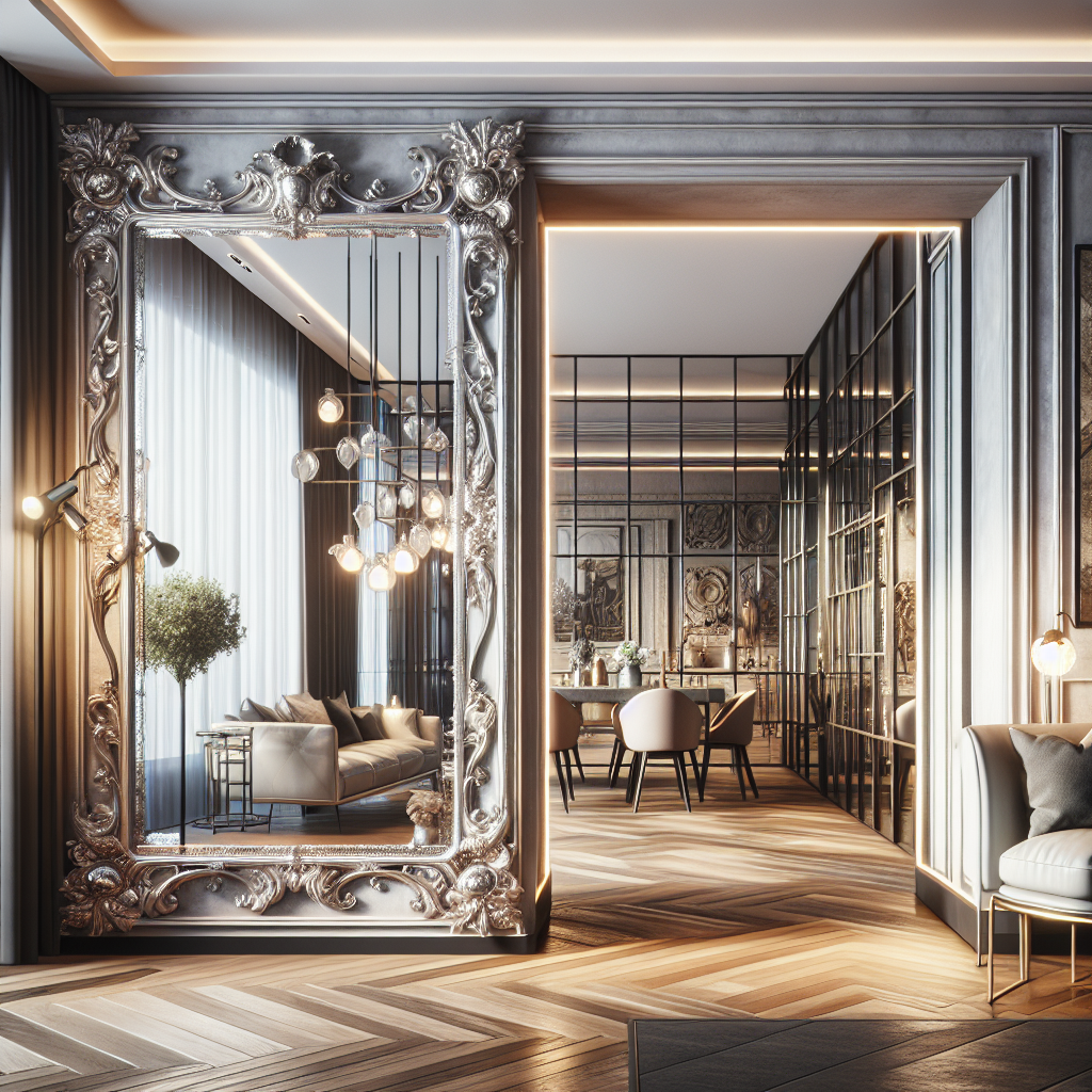 Espelhos e molduras de estilo clássico usados em ambientes contemporâneos
