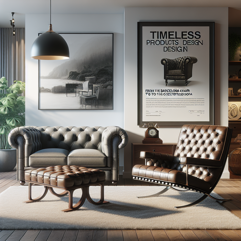 Mobília com design atemporal: da poltrona Barcelona ao sofá Chesterfield