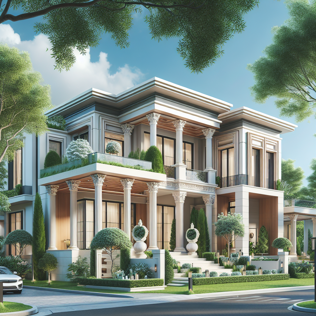 Arquitetura residencial contemporânea com inspiração clássica