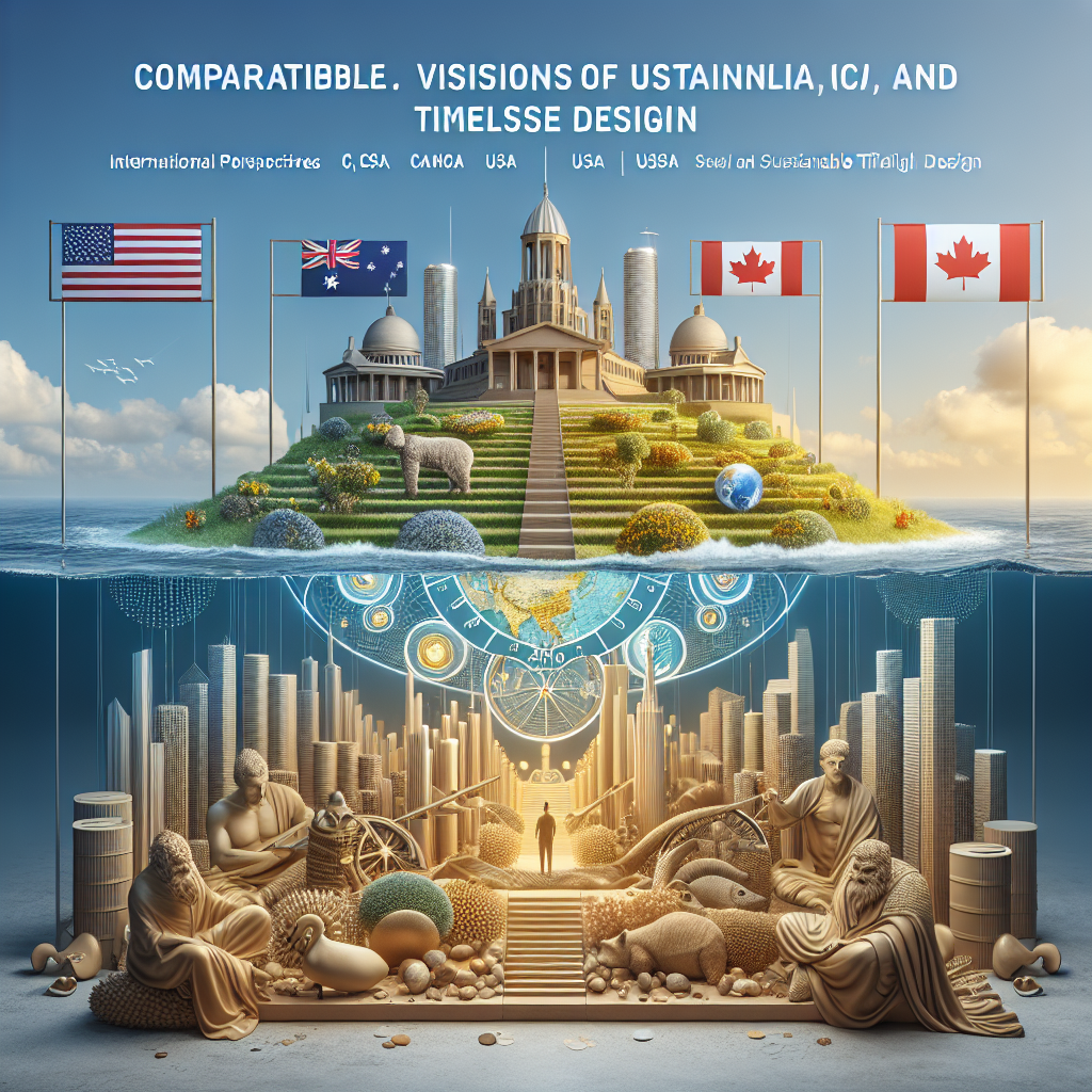 Comparando as visões sustentáveis de Austrália, Canadá e EUA no design intemporal